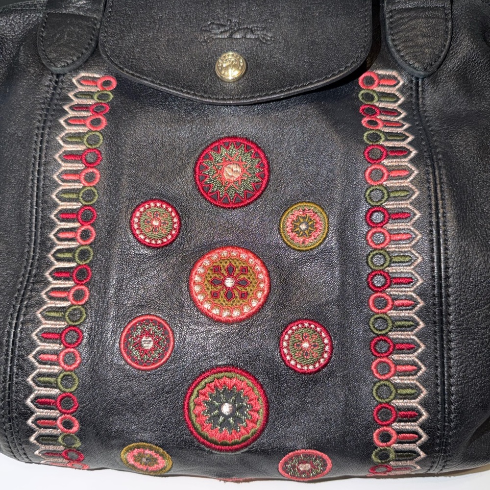Longchamp leather bag with embroidery - Picture 2 of 11